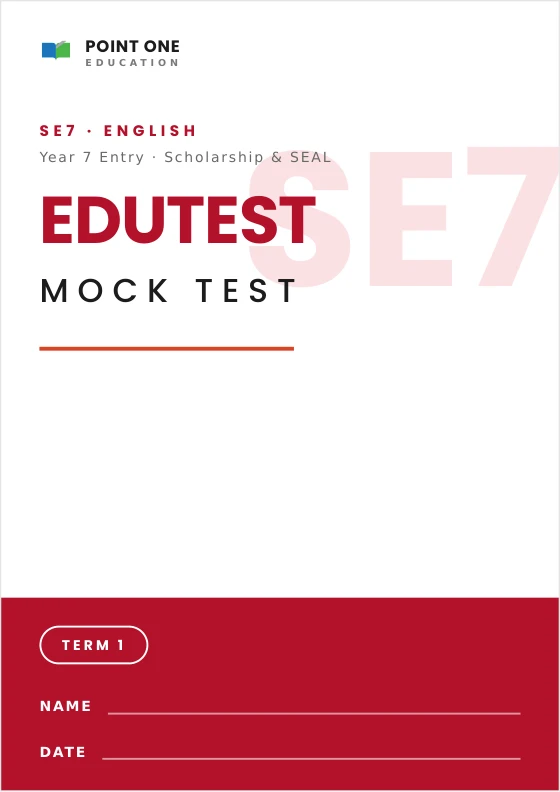 SE7 English & Writing Edutest Mock Test cover