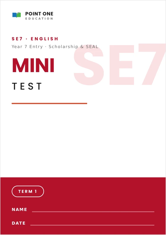 SE7 English & Writing Mini Test cover