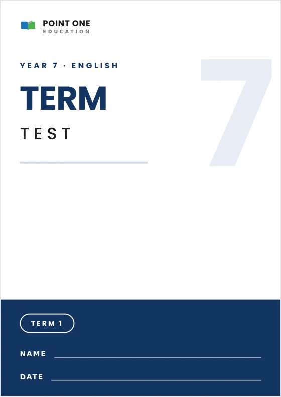Secondary English Term Test cover