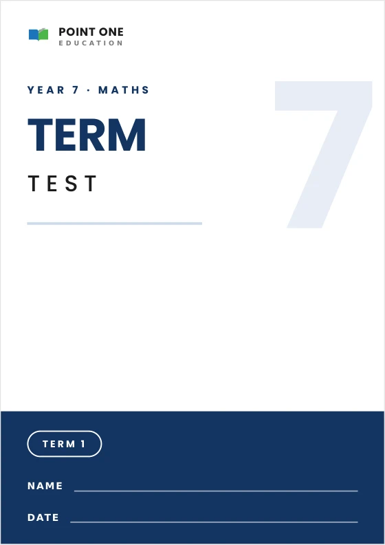 Secondary Maths Term Test cover